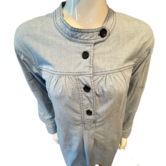 Isabel Marant Étoile Anise Denim Dress 34 S Blue Boho Relaxed Long Sleeve Cotton - Picture 6 of 11